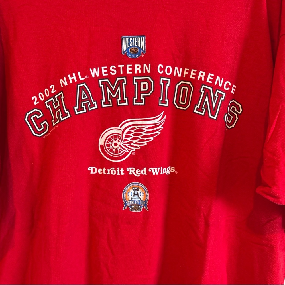 Vintage 2002 NHL Detroit Red Wings Stanley Cup Champions T-Shirt Size XL Men’s